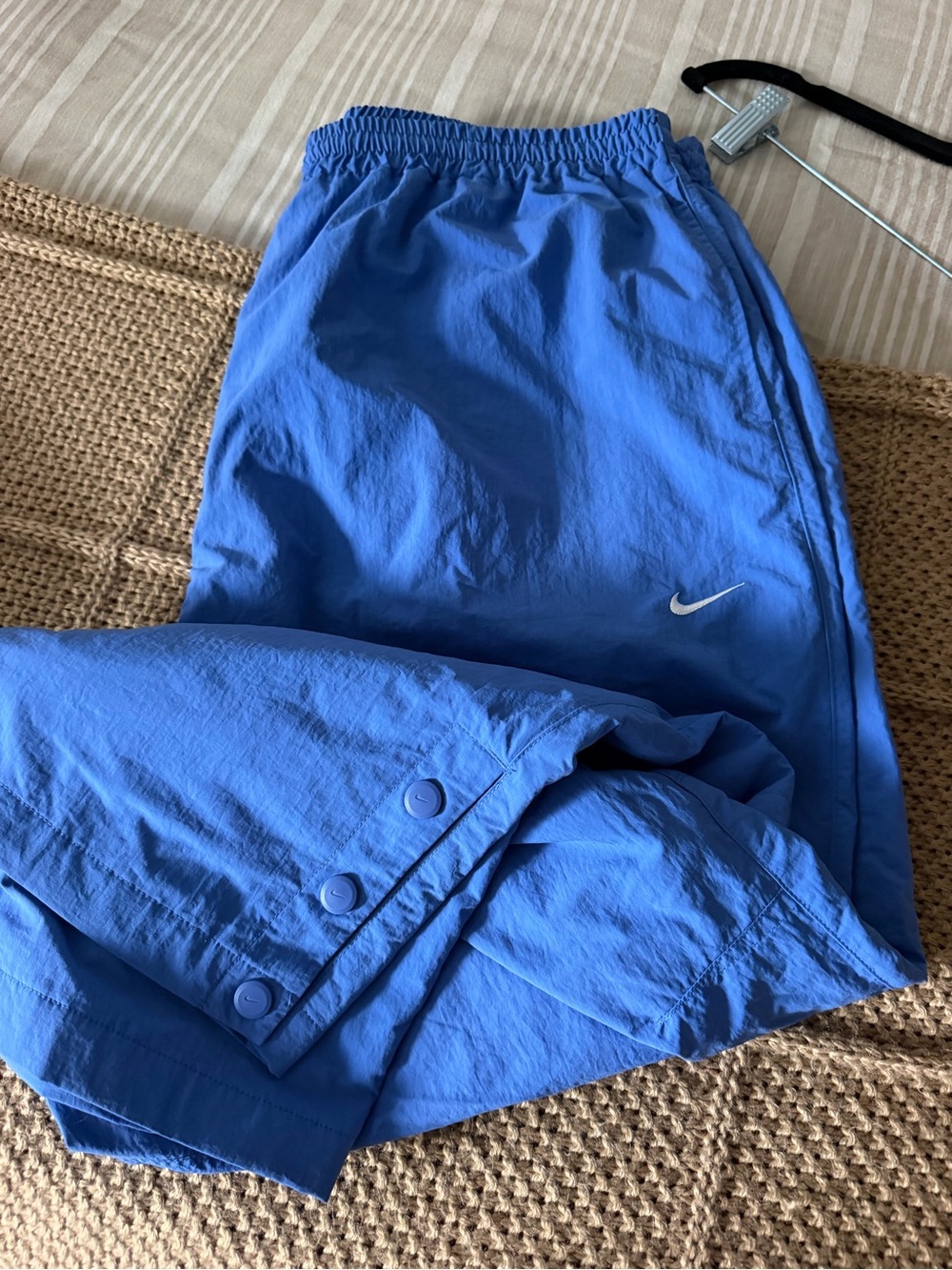 Nike Blue Track Pants with Snap Buttons